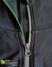 Zip Up Hoodie Black Unisex Eco Bamboo Sport